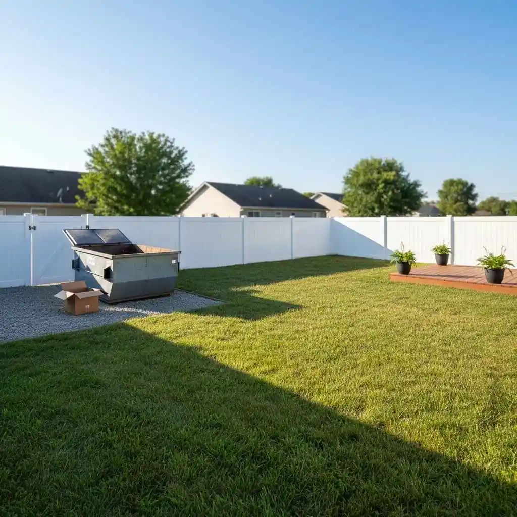 Cleared backyard after rental trash out service