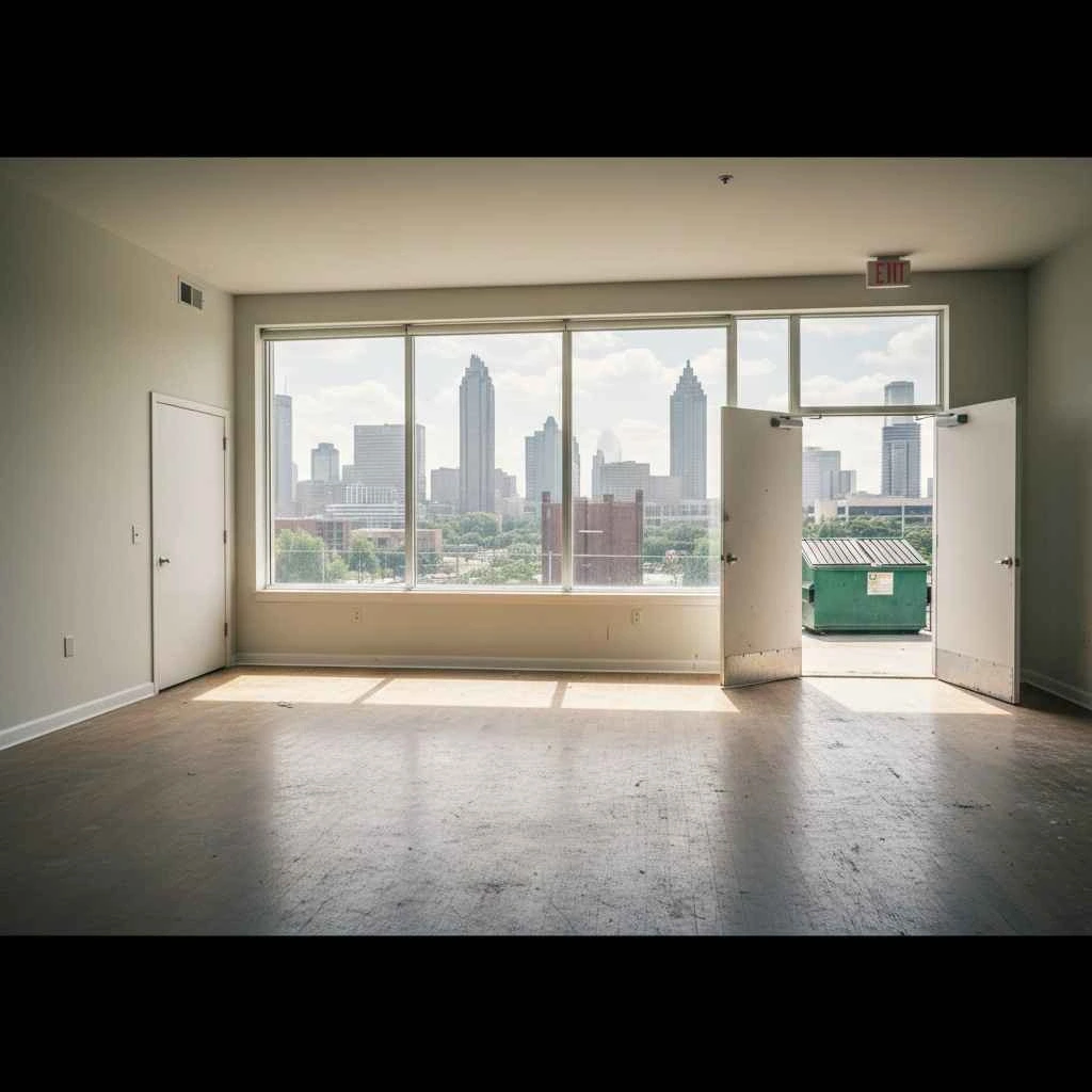 Empty rental unit after professional trash out