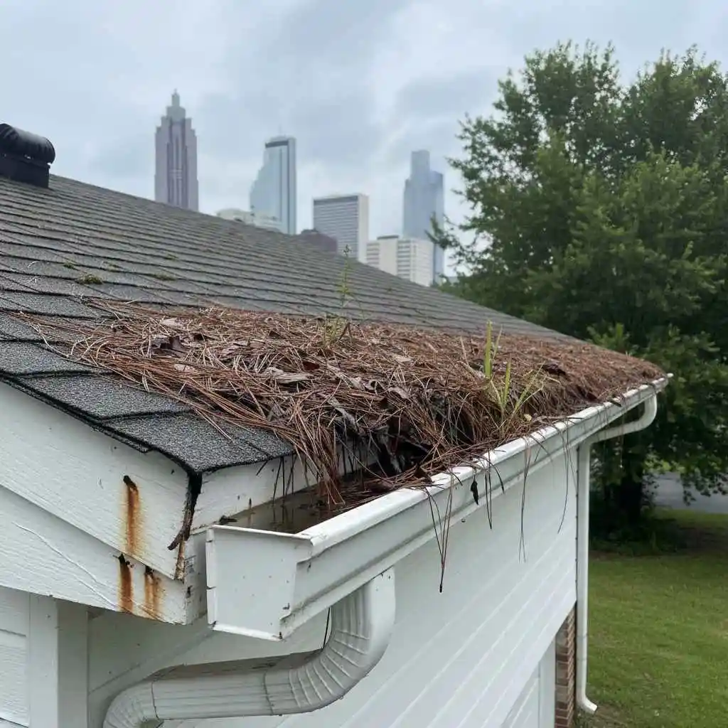 clogged or sagging gutters on an Atlanta home