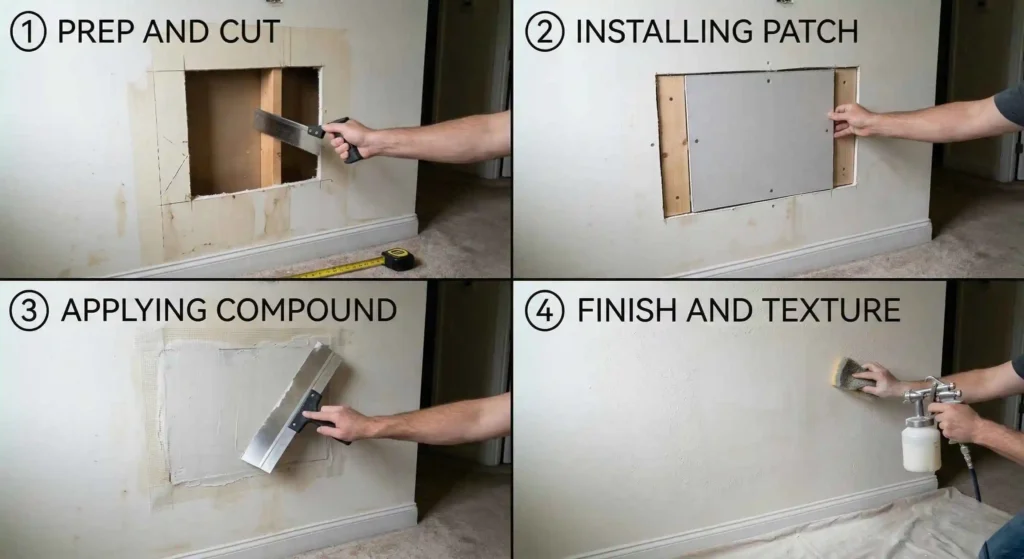 drywall patching process