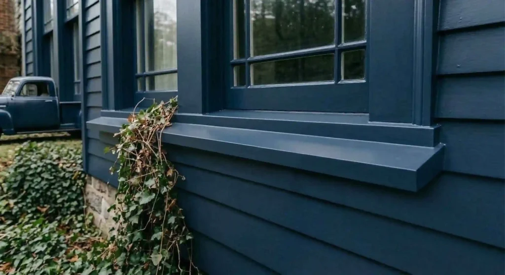 freshly painted exterior wood siding.