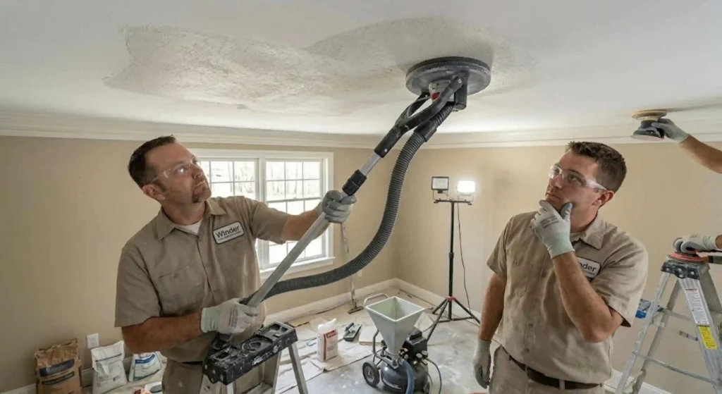 Ceiling drywall texture matching and repair services