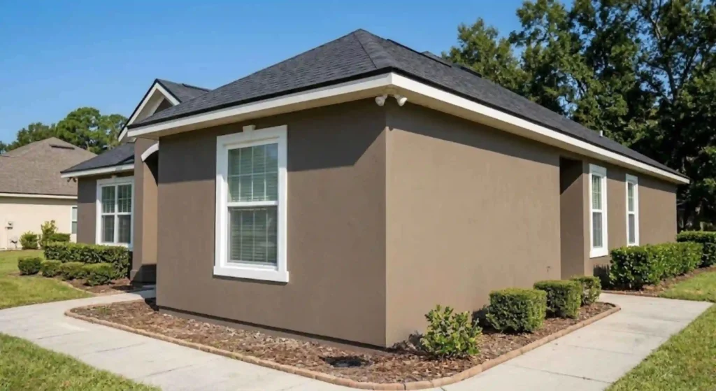 Freshly painted house with durable coating in Winder
