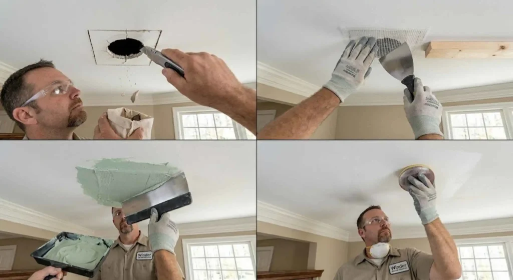 Professional ceiling drywall repair services